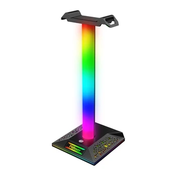 RGB Žaidimų Ausinių Stovėti Dual USB Prievado Touch Kontrolės Juostelės Šviesos Stalo Žaidimų Ausinės Laikiklis Pakaba Priedai