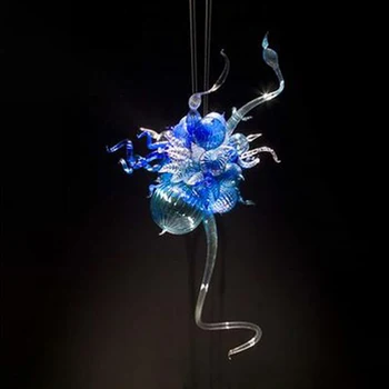 Nemokamas Pristatymas Neįprasta, Prieškambario Murano Stiklo Mini Sietynas, Mėlyna LED Nagų Smūgis Stiklo Sieniniai šviestuvai