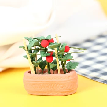 1 Vnt 1:12 Lėlės Namas Miniatiūriniai Mini Pomidorų Vazoninių Augalų Modelis Sodo Dekoro Žaislai