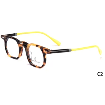 Belight Optinis Moterys Vyrai Orange Acetatas Išgalvotas Netaisyklingos Formos Star Kniedės Dizaino Akinių Rėmeliai Precription Objektyvas HP220