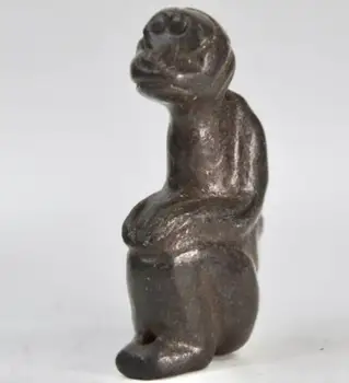 Hongshan kultūros archaize juodasis geležies meteoritas skulptūra beždžionė statula Nuotrauka 0