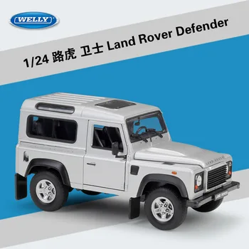 Welly 1:24 Land Rover Defender Sidabro lydinio automobilio modelį Diecasts & Žaislas Transporto priemonių, Rinkti dovanas Ne nuotolinio valdymo tipas B406