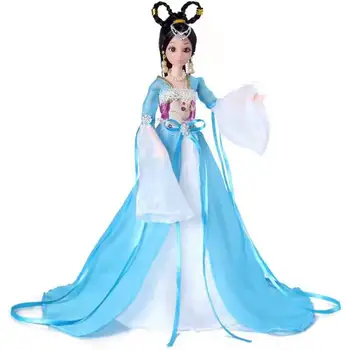 1/6 BJD Doll Drabužius Barbie Drabužių Balta Mėlyna Kinijos Senovės Pasakų Suknelė Princesė Suknelė Grožio Kostiumas 30cm Lėlės Priedų