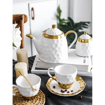 Keraminės kavos puodelio nustatyti paprasta popietės arbata gėlių su Europos stiliaus mažų prabangių namų high-end 
