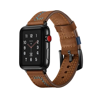 Pakeitimo natūralios Odos Magnetinio Uždarymo Linijos Watch Band Apyrankė Diržu, Apple Watch 40mm/44mm/38/42MM Series 5 4/1/2/3