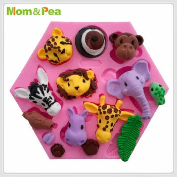 Mama&Žirnių MPA1788 Gyvūnų Galvomis Silikono Formos Cukraus Pasta 3D Minkštas Pyragas Apdaila