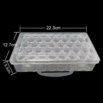 Visiškai Nauja, 40 Butelių Diamond Tapybos talpinimo Nešiojamų Granulių Laikymo Dėžutė Konteinerių 5D Diamond Siuvinėjimo Reikmenys