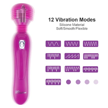 12 Greičio Galingas Magic Wand Vibratorius Body Massager Sekso Žaislas, skirtas Moters Klitorio Skatinti Moterų Masturbator Erotinis Sekso Produktai