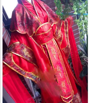 7 Dizaino Universalus Tradicinės Kinų Vestuvių Nuotaka Raudonas Kostiumas Hanfu Anime Chang ' an Fantazijos Naktį Raudona Moterų Hanfu