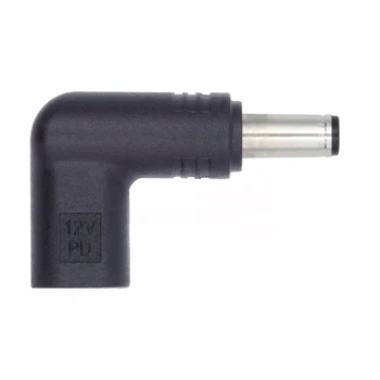 USB 3.1 C Tipo USB-C Moterų DC 12V kištukinis Adapteris PD Emuliatorius Sukelti 90 Laipsnių Kampu Nuotrauka 0