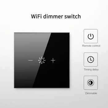WiFi Smart Switch Touch Stiklo Sienelė Tamsos Šviesos Jungiklis Neutralus Laidas 100-240V Tuya Smart Gyvenimo Kontrolės, Pagal Alexa, Google
