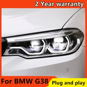 Automobilio Stilius BMW G38 525 530 VISI LED Žibintai 2018-2020 g38 LED Žibintų LED Angel Eyes dinamiškas posūkio Žibintų asamblėja