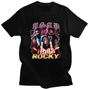 Naujas Stilius NAGRI Asap Rocky T-shirt Vyrams Klubo Apynių Streetwear Harajuku Derliaus Grafinis Tshirts Spausdinti Atsitiktinis trumpomis Rankovėmis Marškinėlius Nuotrauka 0