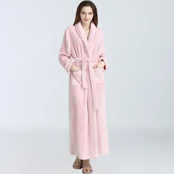 Flanelė Chalatai Europos ir Amerikos Moterų Rudenį, Žiemą, Chalatai Moterims, Kietas Pižama Storas Chalatas Sleepwear