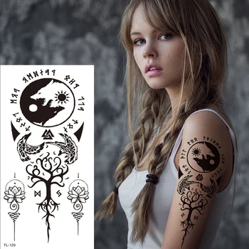 yin yang genčių tatuiruotė mandala laikina tatuiruotė seksualu arabų mehndi lipdukai juodosios chnos tatuiruočių nėrinių lipdukas indijos, tatuiruotė netikras Nuotrauka 0