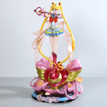 35cm Super Sailor Moon Usagi Tsukino Anime Veiksmų Skaičius, PVC Statulėlės Statula Animacinį Personažą Modelio Surinkimo Lėlės, Žaislai, Dovanos