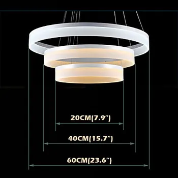 Nuotolinio valdymo Reguliatorius LED Žiedo Šviestuvo Šviesos Apšvietimas, Modernios Akrilo Lempos Prabangus Trijų Žiedų Įrenginiai Liustra Nuotrauka 0