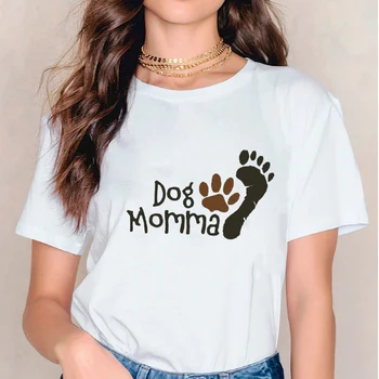 Moterų 2021 m. Vasarą Šuo Pet Leopard Mielas Mama Mados Spausdinti marškinėlius Top Marškinėliai Moteriški Vyriški Grafinis Moterų Tee Marškinėliai tee Viršų