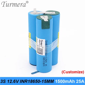 3s 10.8 v 12,6 v baterijos 18650 pack inr18650-15mm 1500mah 25a litavimo baterija atsuktuvas šuros baterija individualų baterija