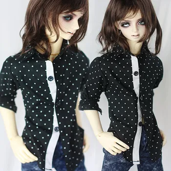 BJD SD doll marškinėliai, drabužiai 1/3 BJD SD13 SD17 dėdė lėlės mados juodi marškinėliai lėlės drabužių priedai