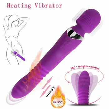 7 Vibracijos Režimai, AV Šildymo Ruožas Traukos Massager Dildo G Spot Vibratorius Moteris Galingas Suaugusiųjų Sekso Žaislai Clit Nuotrauka 0